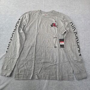 Jordan Mens Jumpman Air Long Sleeve Graphic T-Shirt Grey AT8897-091 Size Large